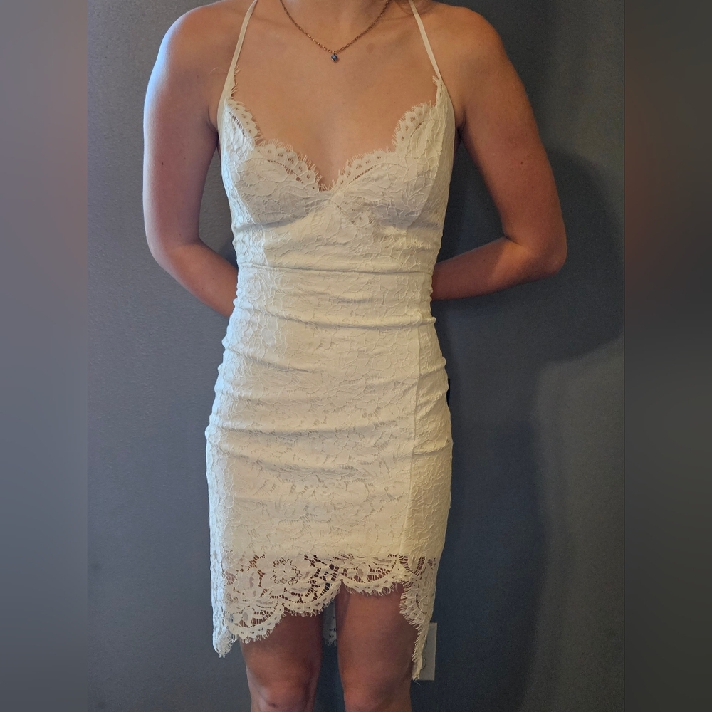 Lulu's Ivory Lace Detail Dress